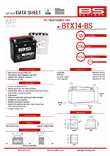 Akumulator bezobsługowy BS Battery BTX14-BS elektrolit osobno